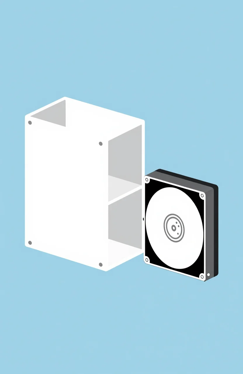 TerraMaster D2-310 dual-bay DAS enclosure with two hard drives placed beside it on a white desk