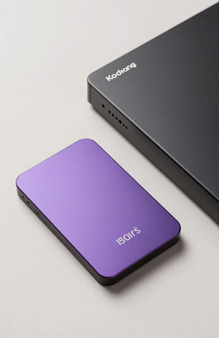 WD Purple surveillance hard drive next to a home NVR device