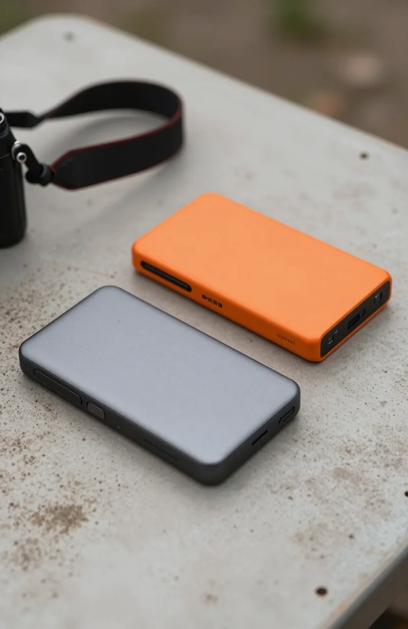 LaCie Rugged SSD and Samsung T7 Shield compared on a field desk