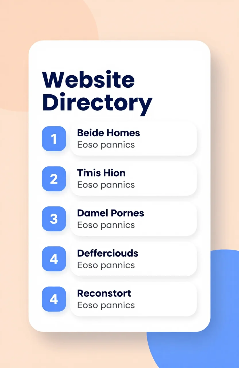 Directory card mockup with a clear title and short description on a light background