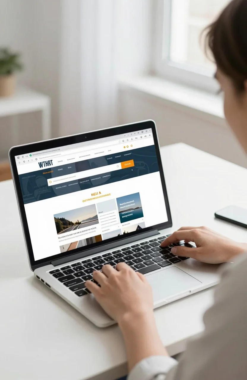Website owner reviewing outbound link attributes on a laptop