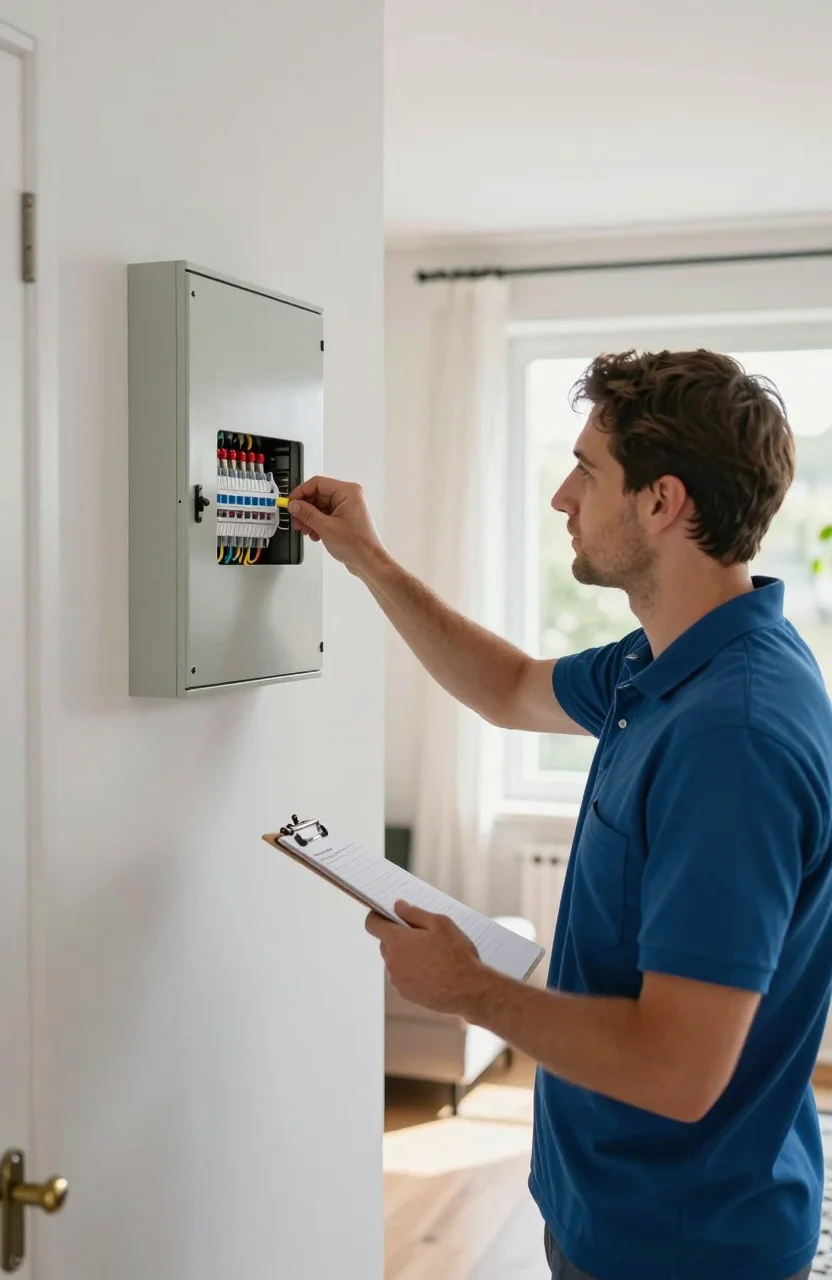 Diagnostiqueur immobilier inspectant un logement avant une vente