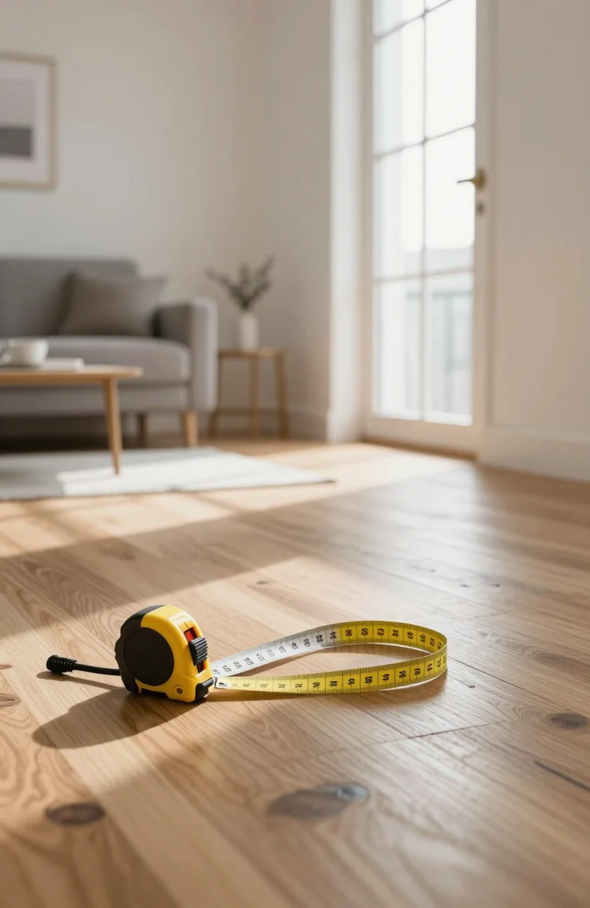 Appartement en copropriete avec metre de geometre pose au sol