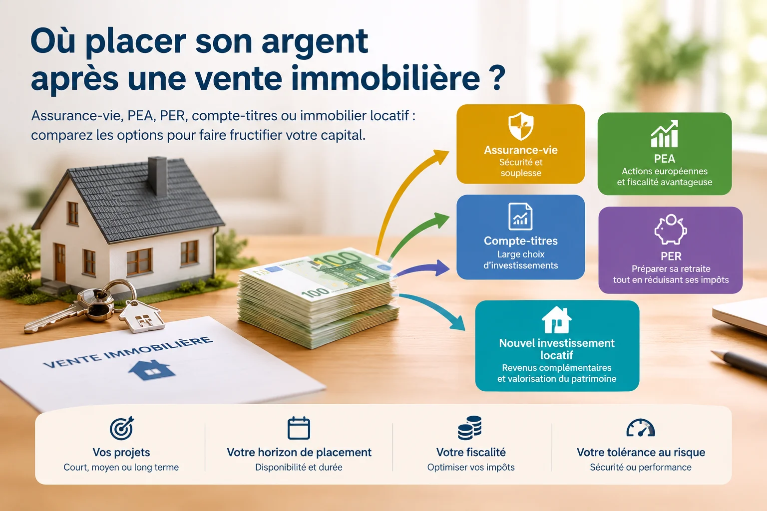 Où placer son argent après une vente immobilière ?