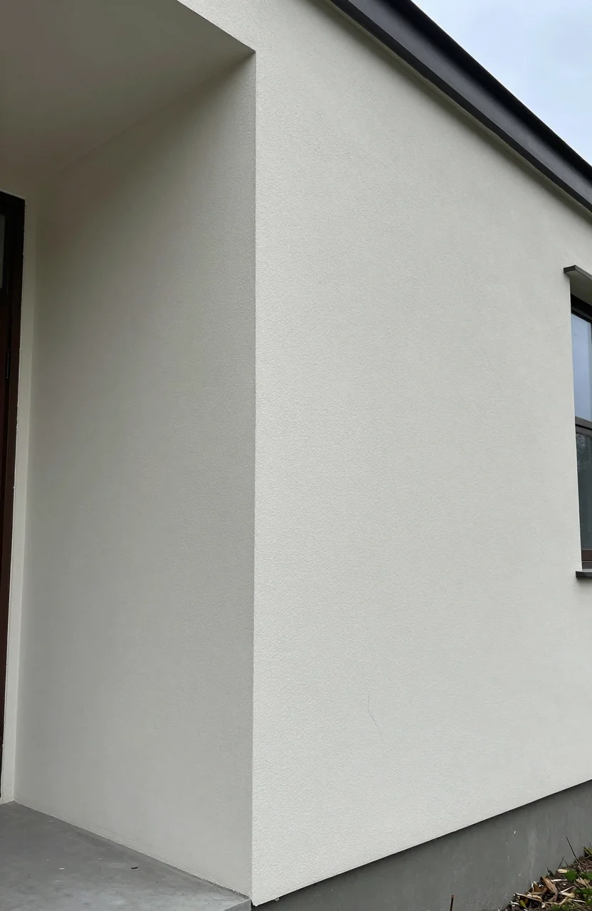 Facade de maison avec fissure structurelle discrete