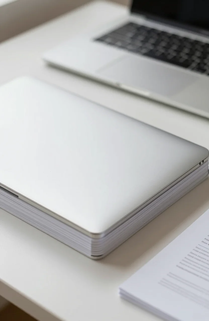 Laptop and printed release notes on a desk after a software update