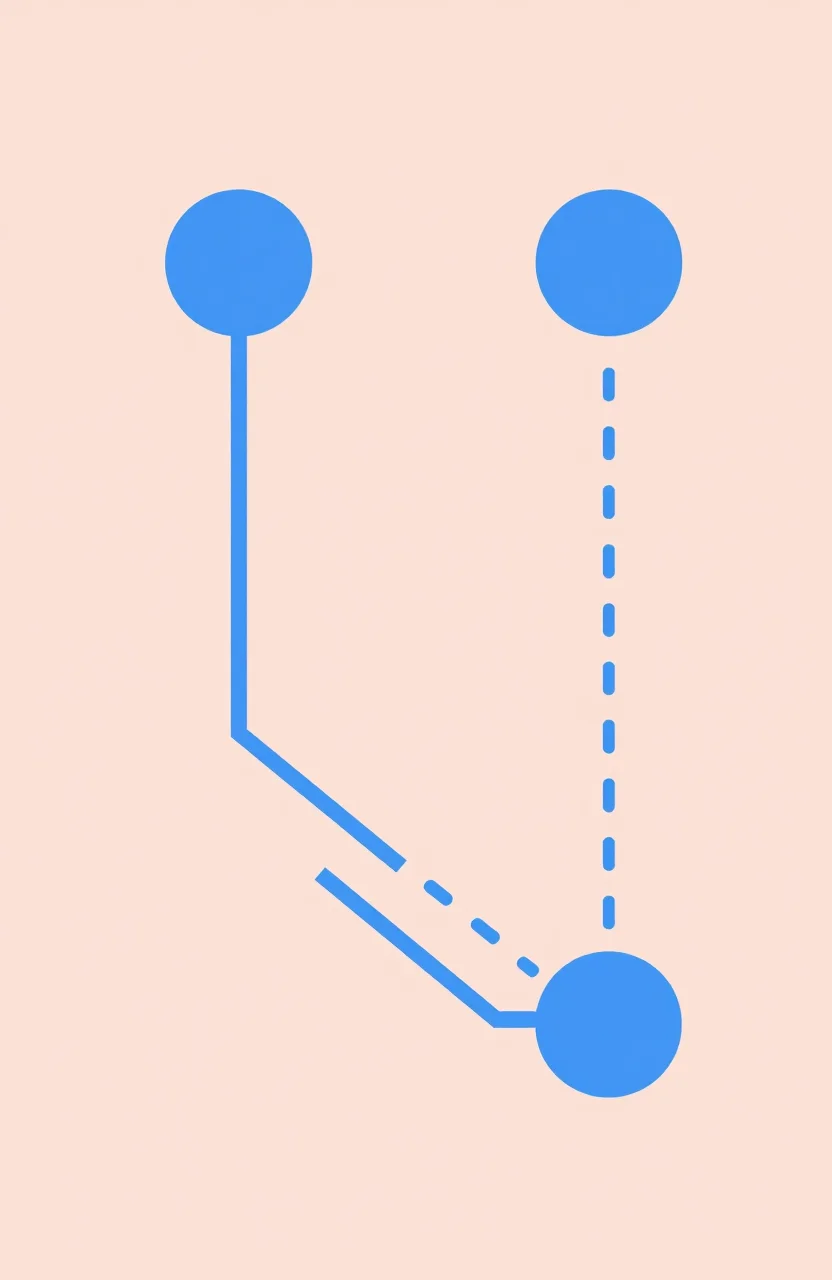 Two link paths illustrated as branching routes on a light map