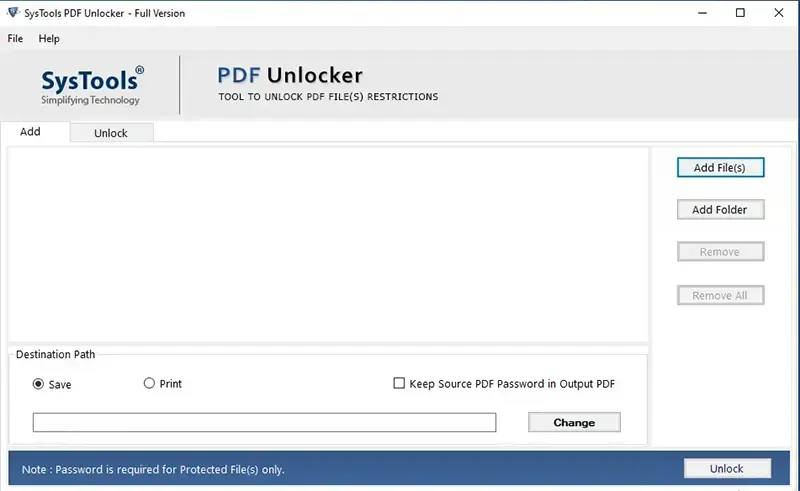 SysTools PDF Unlocker Tool