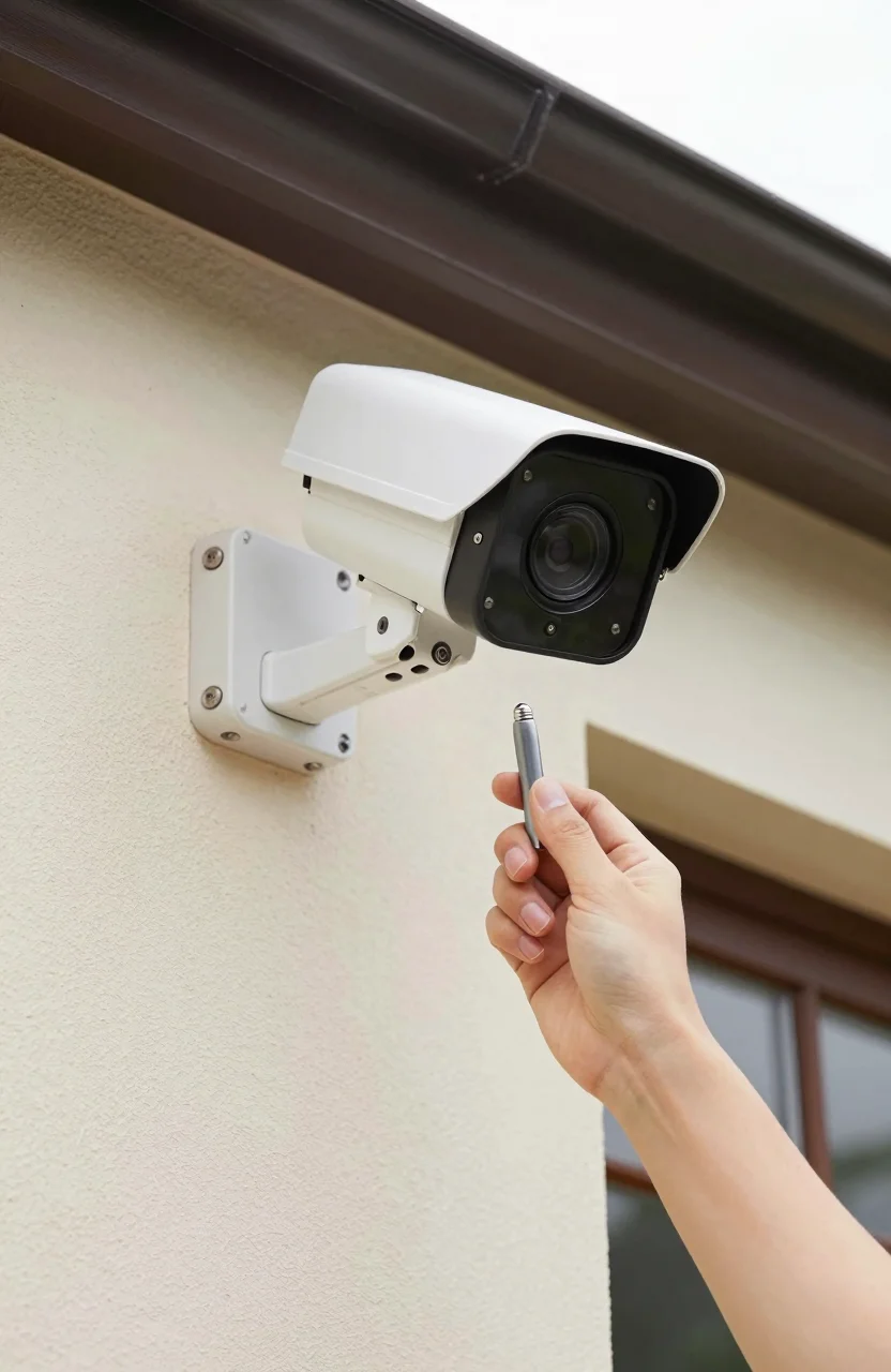 Installation d'une caméra de surveillance en extérieur