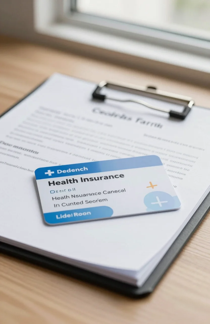 Dossier administratif santé et carte Vitale sur un bureau