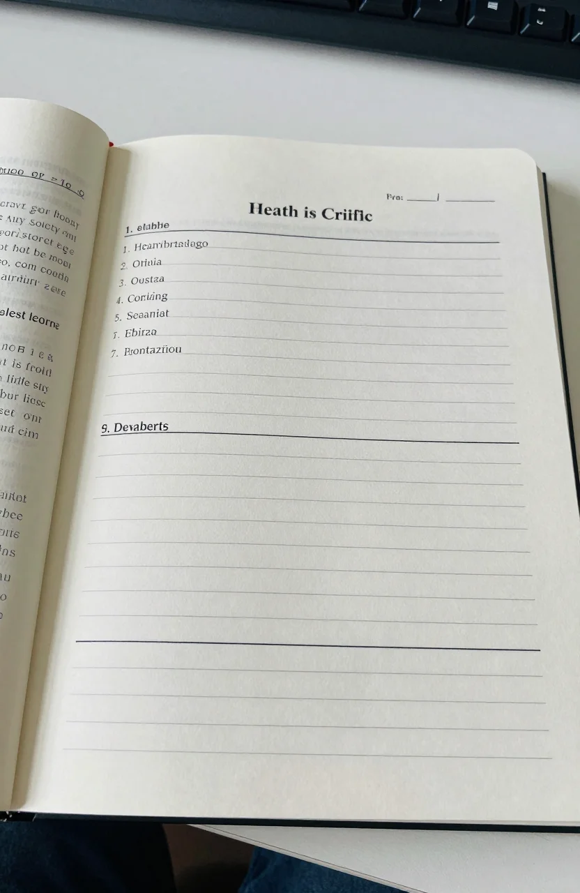 Carnet de notes et documents de santé préparés avant un rendez-vous