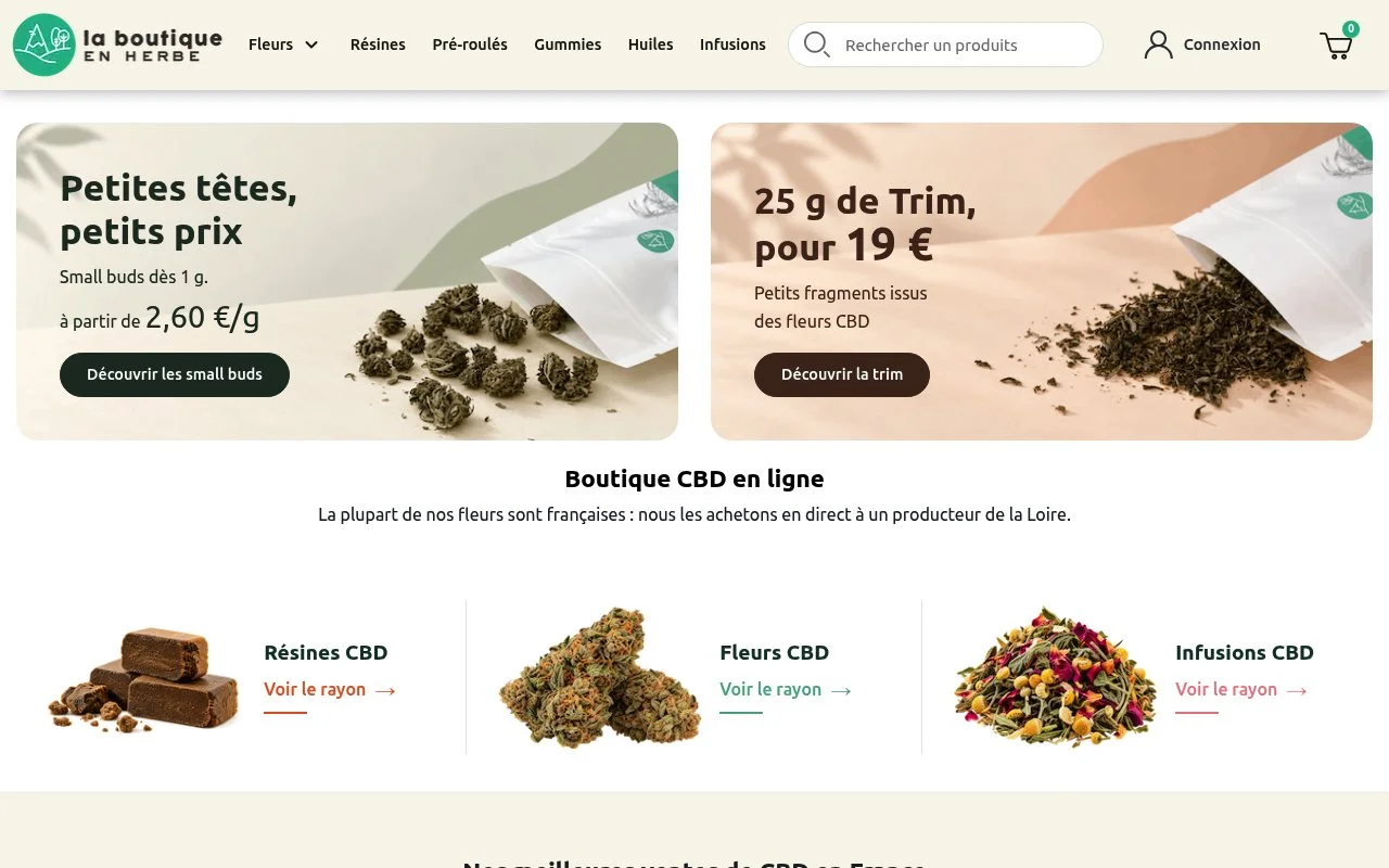 Aperçu du site La Boutique en Herbe