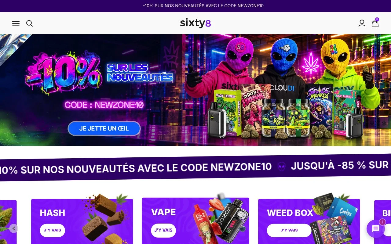 Aperçu du site Sixty8