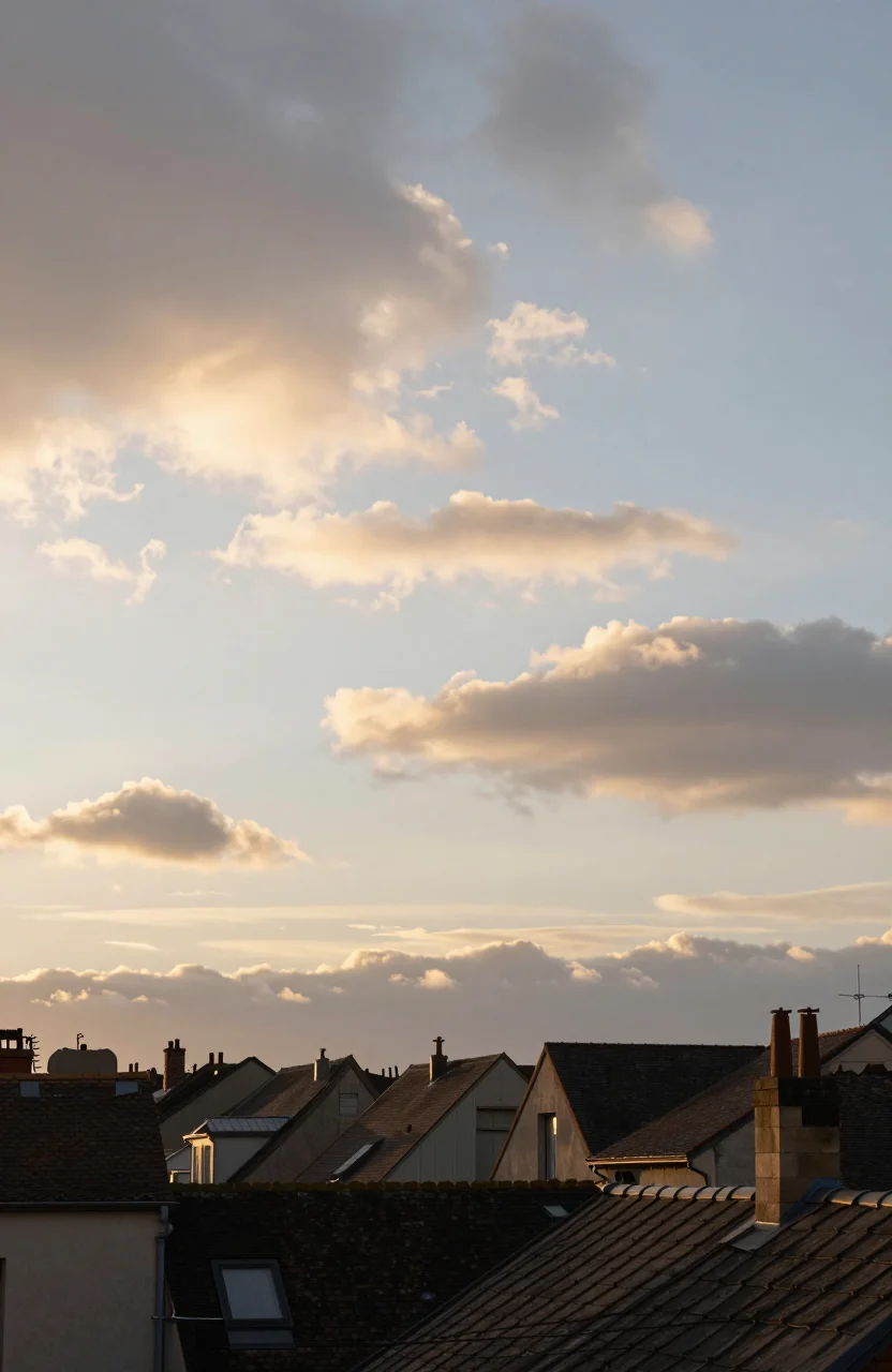 Prévision météo du lendemain avec ciel partiellement nuageux au lever du jour