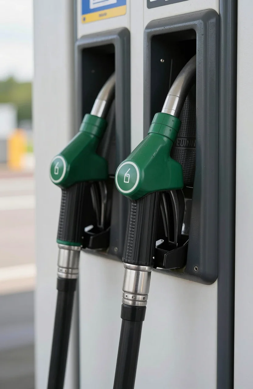 Pompe à gazole dans une station-service en journée