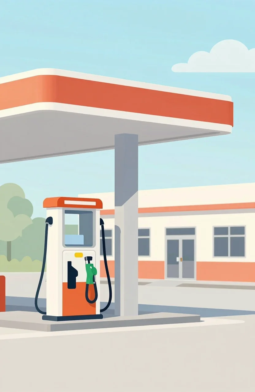 Illustration comparant une station d'hypermarché et une station-service classique