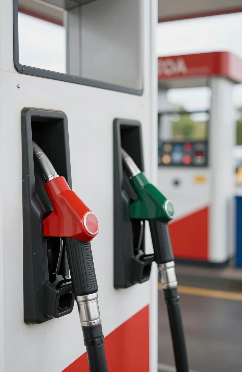 Pompes essence SP95 et SP98 dans une station-service