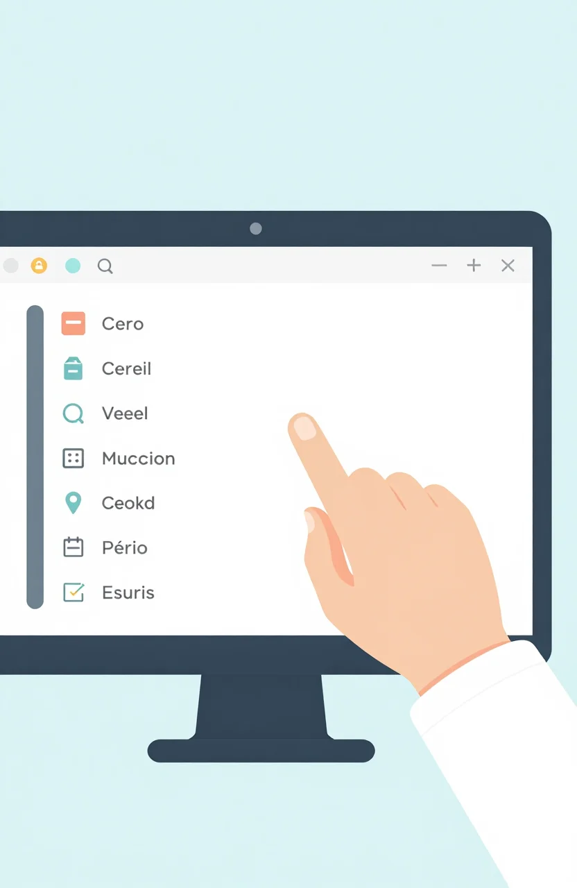 Person casually browsing a website directory on a clean modern screen interface