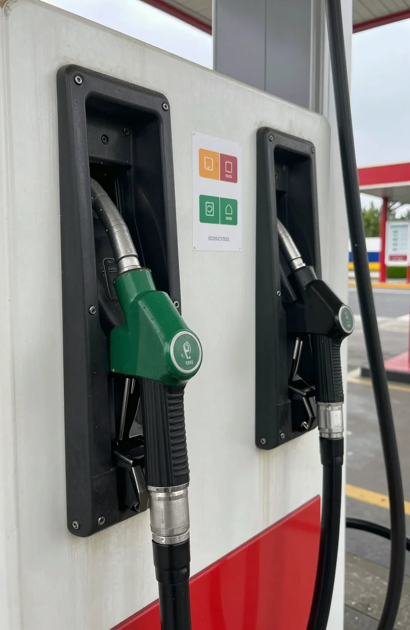 Pompe diesel avec etiquette B7 ou B10 sur le distributeur