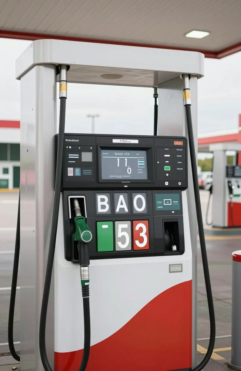 Affichage des prix du carburant sur une pompe en station-service