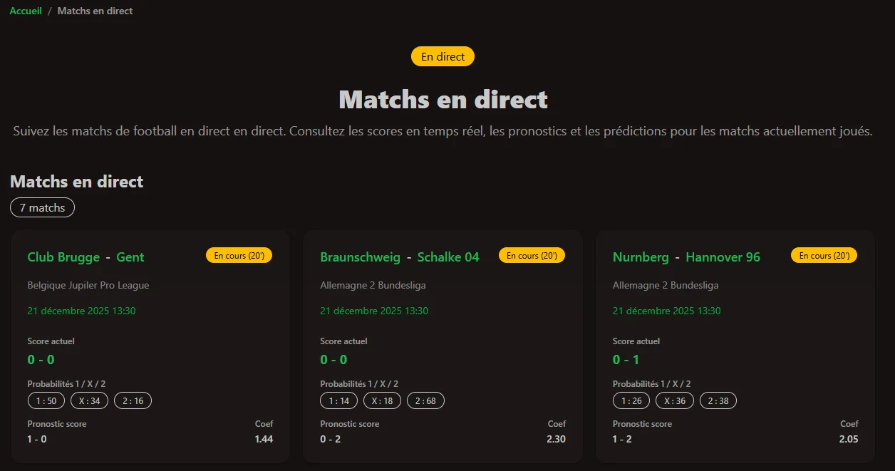 Match en direct