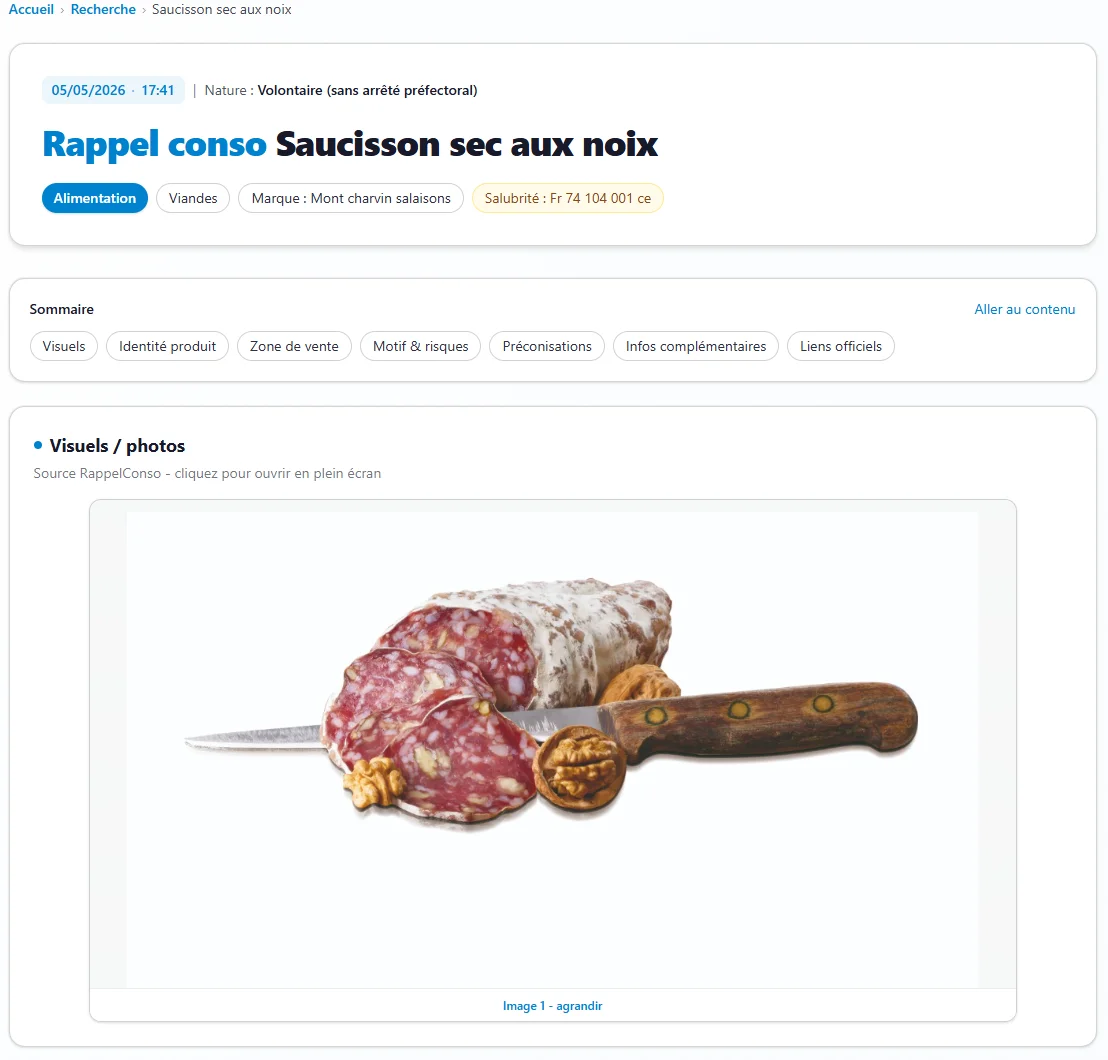 Rappel produit
