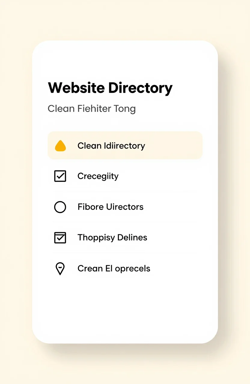 Clean directory listing card with title and short description on light background
