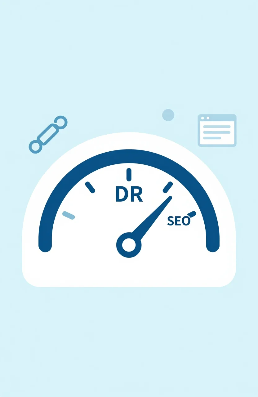 Simple chart explaining Ahrefs Domain Rating on a light background